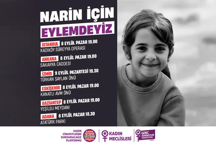 Kadın Örgütleri, Narin İçin 6 Kentte Eşzamanlı Eylem Düzenliyor